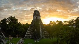 Sunrise over Maya temple