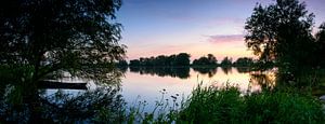 Coucher de soleil sur la plaine inondable de l'IJssel sur Sjoerd van der Wal Photographie