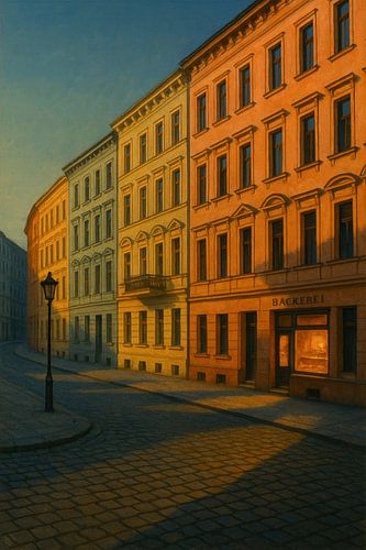 Hoek Prenzlauer Berg: Zonsondergang op de gevels van Wilhelmian