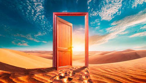 Landschap met wolken en woestijn