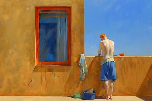 Ochtendtoilet over de daken