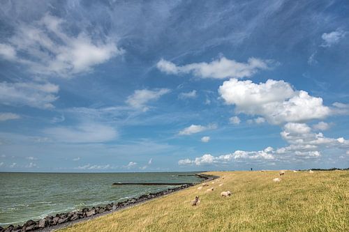 L'IJsselmeerdijk juste au-dessus de Stavoren en Frise