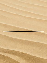 ZEN Minimalist Desert Horizon - Abstract Black Line Sand Dunes Contemporary by Minggu Galeri