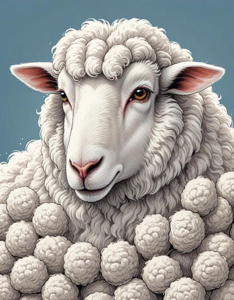 a sheep portrait. by J.a Dijkstra