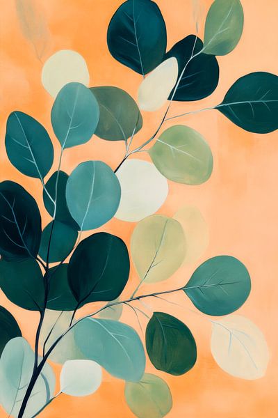 Blattstruktur Orange von Poster Art Shop