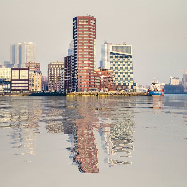 Wasser Reflexion Lloydpier Rotterdam von Frans Blok
