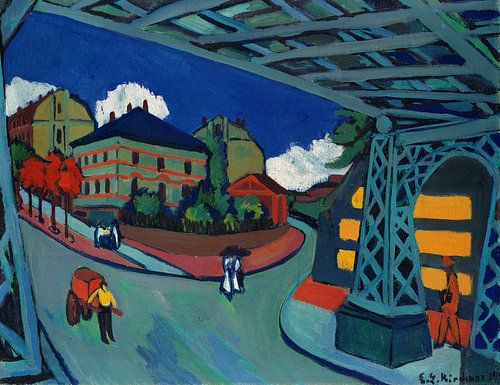 Spoorbrug aan de Löbtauer Strasse in Dresden, Ernst Ludwig Kirchner