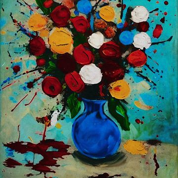 Stilleben mit Blumen 13 von Jan Keteleer