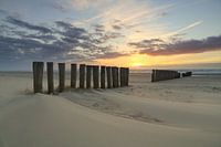 Holländischer Strand mit Stangen