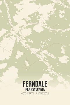 Alte Karte von Ferndale (Pennsylvania), USA. von Rezona