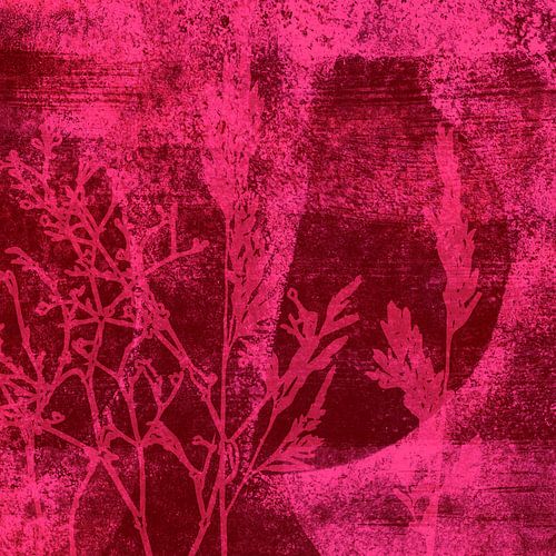 Dromen in de wei. Bloemen in felroze nr. 2