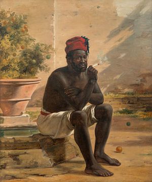 Martinus Rørbye, A seated Nubian, painted in Rome, 1839
