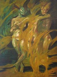 3 graces on fire. by Astrid Schell