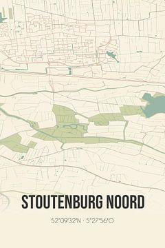 Vintage landkaart van Stoutenburg Noord (Utrecht) van Rezona