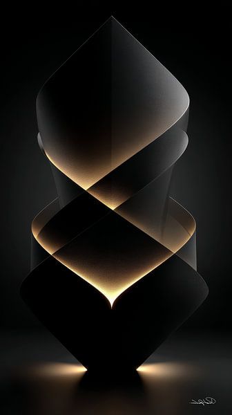 abstract black with soft gold by Gelissen Artworks