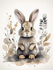 Watercolor Bunny by TOAN TRAN