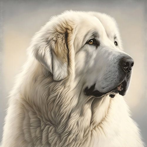 characteristic head of a Pyrenean Mountain Dog