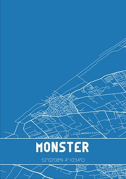 Blauwdruk | Landkaart | Monster (Zuid-Holland) van Rezona