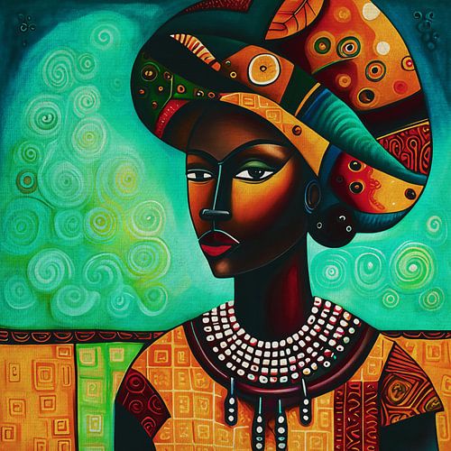 Portret van een gekleurde man met hoofddoek