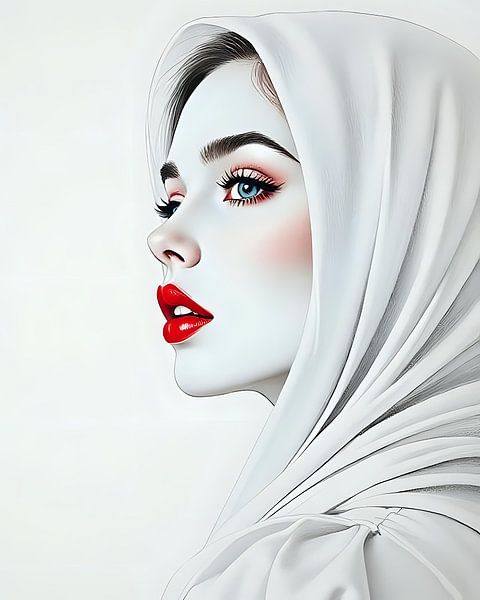 Colourful lips in a monochrome world by Jean Pierre