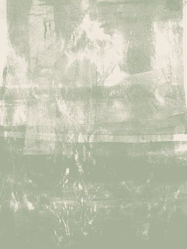 Minimalistische abstracte wabi-sabi-kunst. Salie op wit