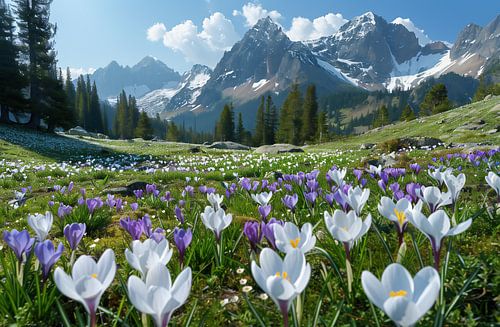 Majestically resting Alpine peaks in summer