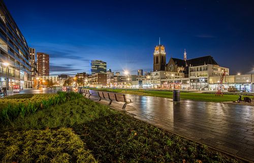 Hoogstraat Rotterdam | Blauwe Uur by Mark De Rooij