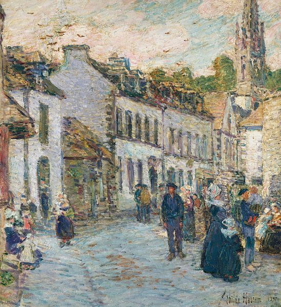 Childe Hassam,Straße in Pont Aven Abend, 1897 von finemasterpiece