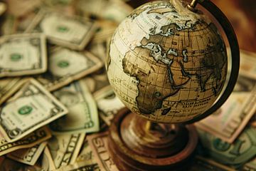 Globe op geld van Art & Soul Creations