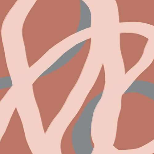 Lignes abstraites modernes, colorées et ludiques, en bleu, rose, terra...