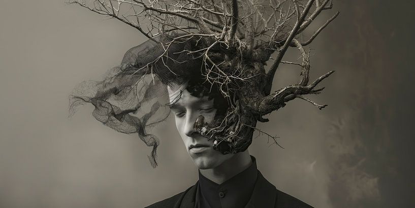 Digitally created man in surrealist style by Art Bizarre