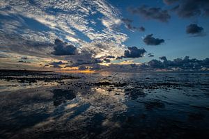Wattenmeer Moddergat Sonnenuntergang von Frank Slaghuis