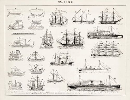 Vintage gravure Marine