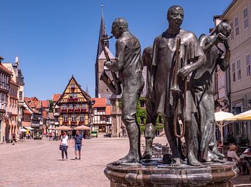 Altstadt mit Marktplatz von Quedlinburg im Harz von Animaflora PicsStock