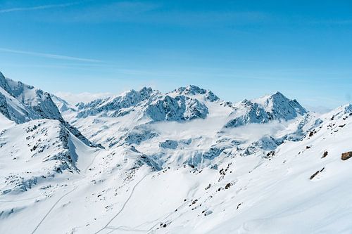 Winteruitzicht over de Piztal gletsjer