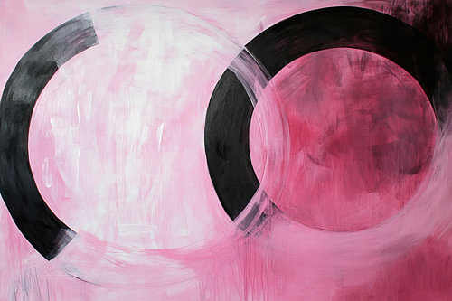 Abstract Roze en Zwart van Modern Collection