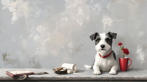 Vigilant domestic dog.