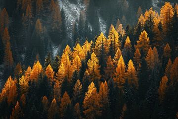 Romantisch herfstbos van fernlichtsicht