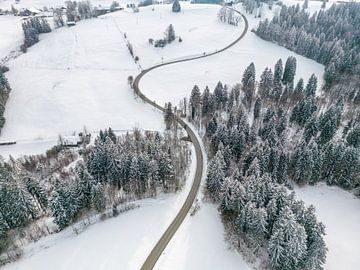 Winterlandschap met weg van Mustafa Kurnaz