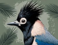 Majestic Crested Bird - Natural Elegance