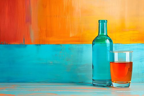 verre à alcool coloré