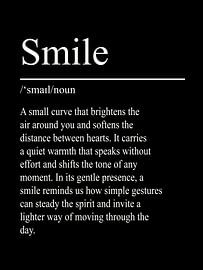 Définition du sourire - Noir sur WordsThatInspire