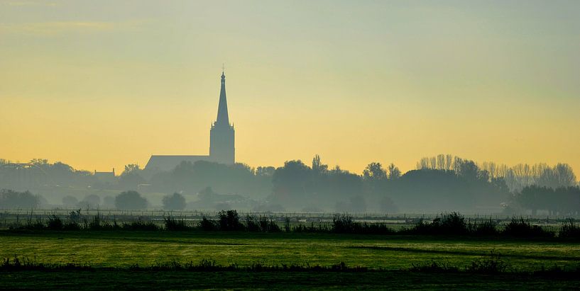 Doesburg in de ochtendnevel by Pieter Veninga