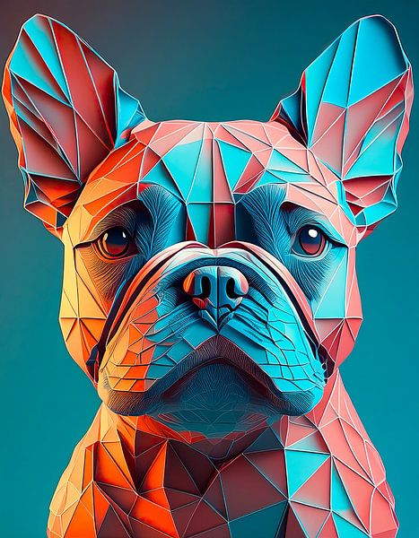 Bouledogue français en portrait numérique graphique par Dutch Art Works