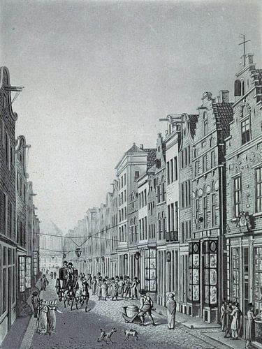 A. Lutz, Gezicht op de Kalverstraat te Amsterdam, 1825