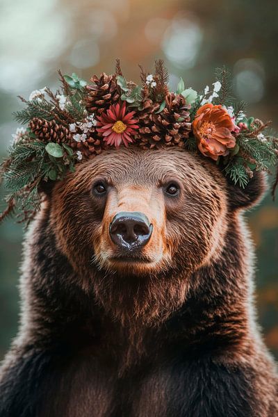 Bear with wreath by Poster Art Shop