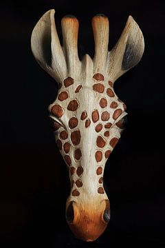 Houten hoofd giraffe. Kunst, design vintage van Bobsphotography
