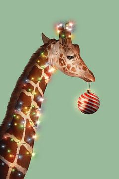 Kerstmis Giraffe van Jonas Loose