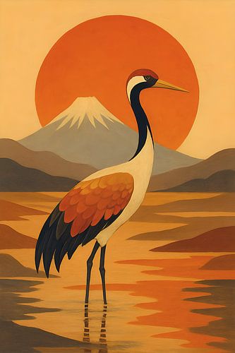 Kraanvogel schilderij.