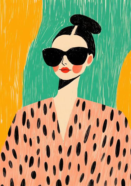Lunettes de soleil &amp;amp ; Polka-Dots : Illustration stylée avec un top Peach par Niklas Maximilian